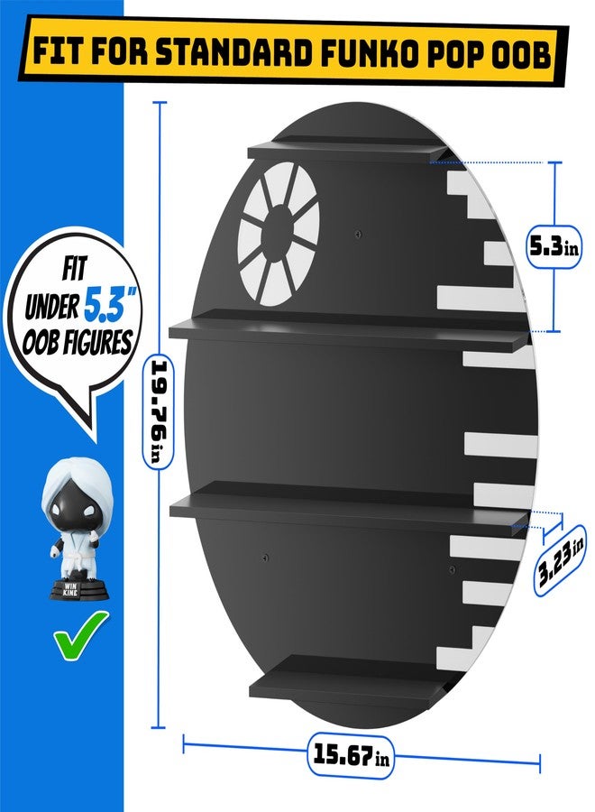 WINKINE Wall Display Shelves Compatible with Funko Pop Out of Box, Acrylic Floating Shelves for Wall, Figures Display Stand for Galaxy-Themed Collectibles Decor, Figures Organizer and Storage, Black - Image 2